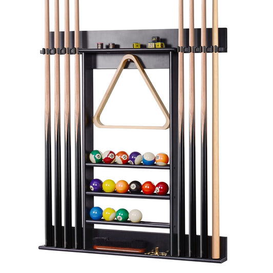 XCSOURCE Pool Cue Rack Only, Pool Stick Holder Wall Mount, 6 Pool Billiard Stick + Ball Set Pool Cue Holder, Pool Table Accessories for Billiard Room Man cave