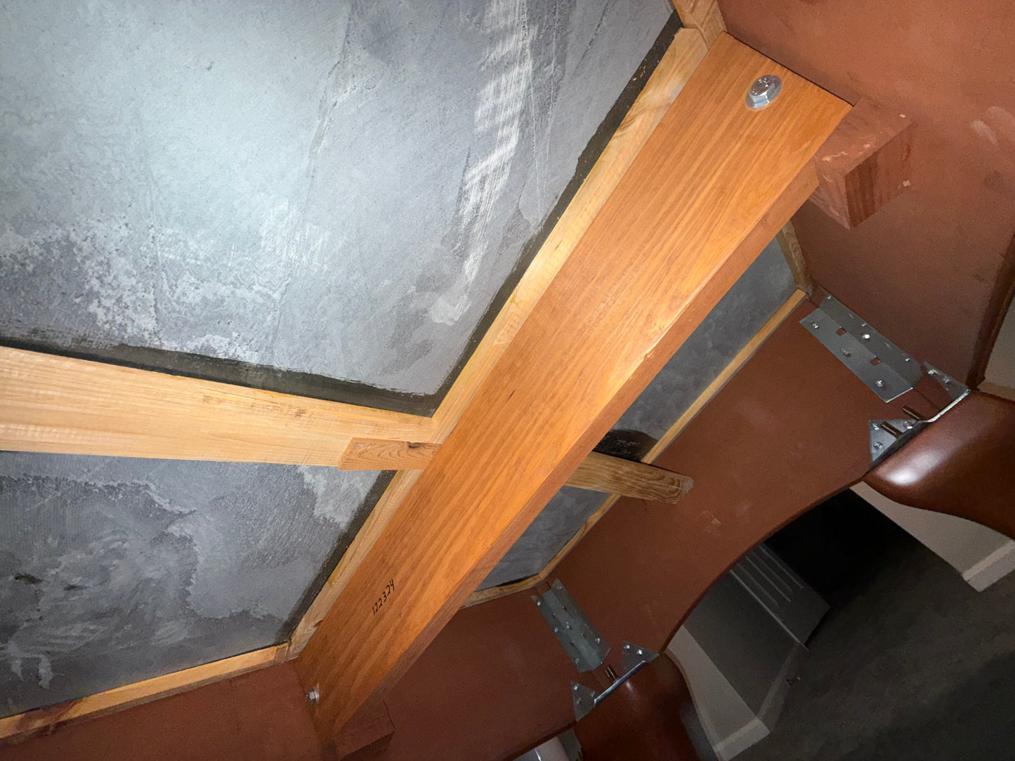 underneath pool table slate