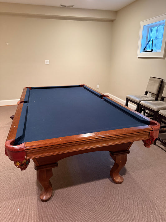 Blue felt table