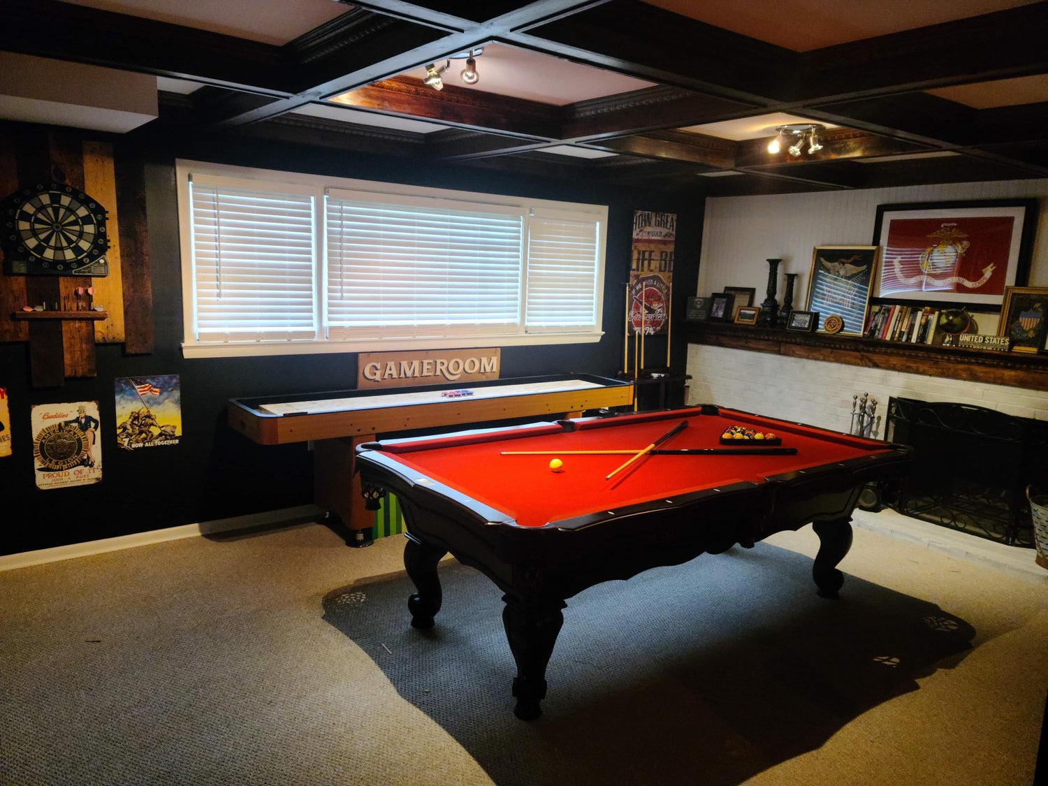 Pool Table in a Gameroom
