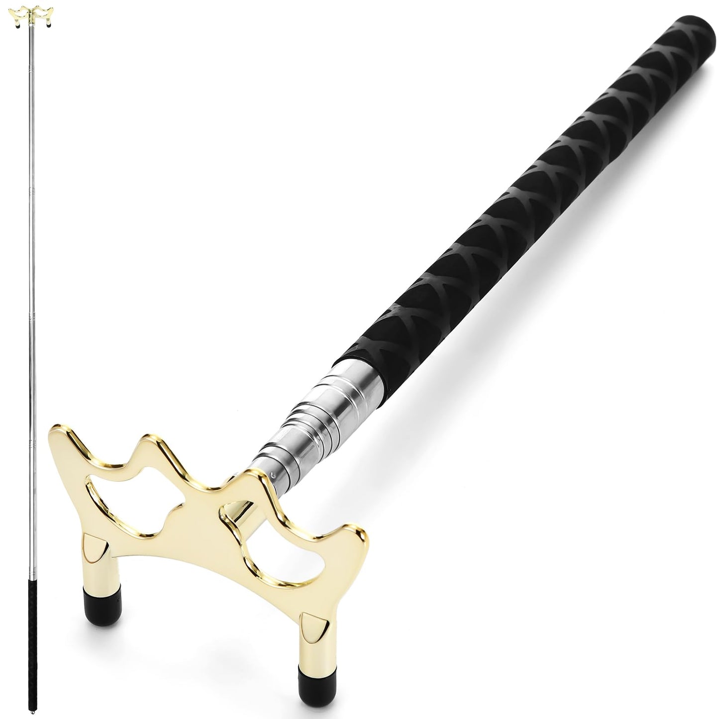 Skylety Pool Cue Snooker Stick Pool Table Accessories Retractable Billiards Cue Rest with Removable Brass Bridge Head