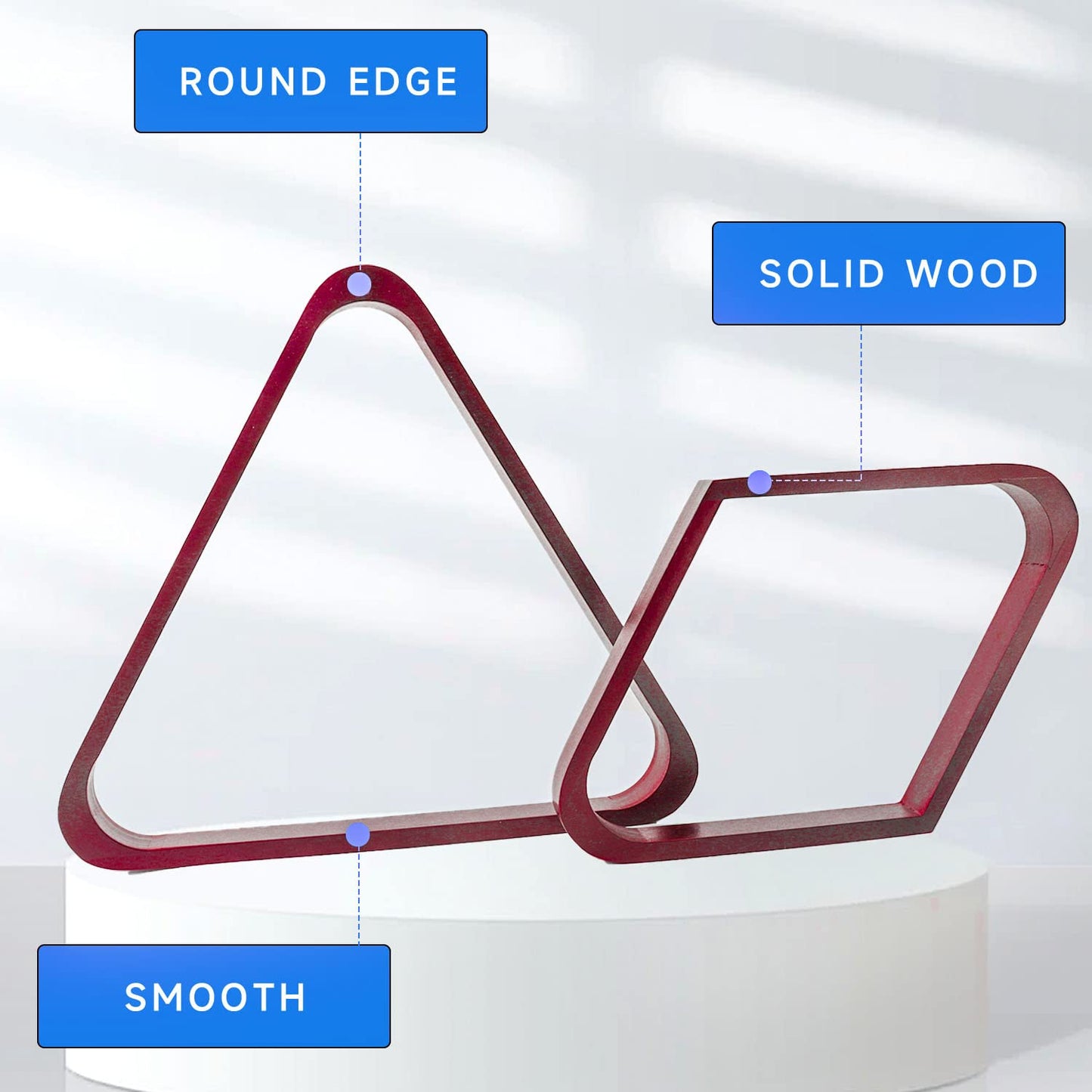GSE Games & Sports Expert Solid Wood Billiard 8-Ball Triangle / 9-Ball Diamond Pool Ball Racks for 2-1/4" Pool Balls, Pool Table Accessories
