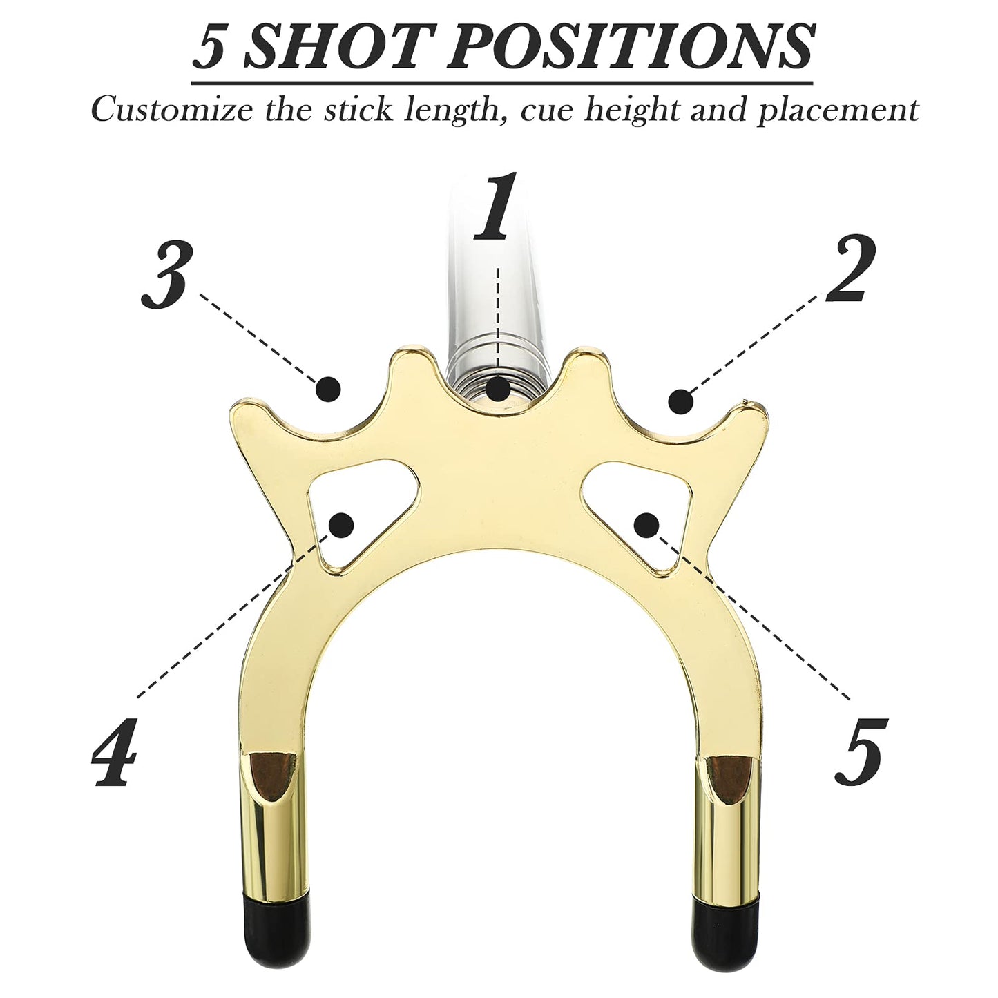 Skylety Pool Cue Snooker Stick Pool Table Accessories Retractable Billiards Cue Rest with Removable Brass Bridge Head