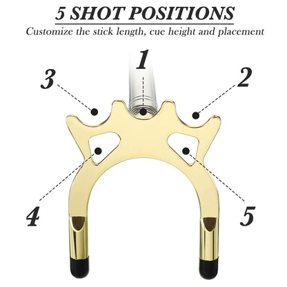 Skylety Pool Cue Snooker Stick Pool Table Accessories Retractable Billiards Cue Rest with Removable Brass Bridge Head