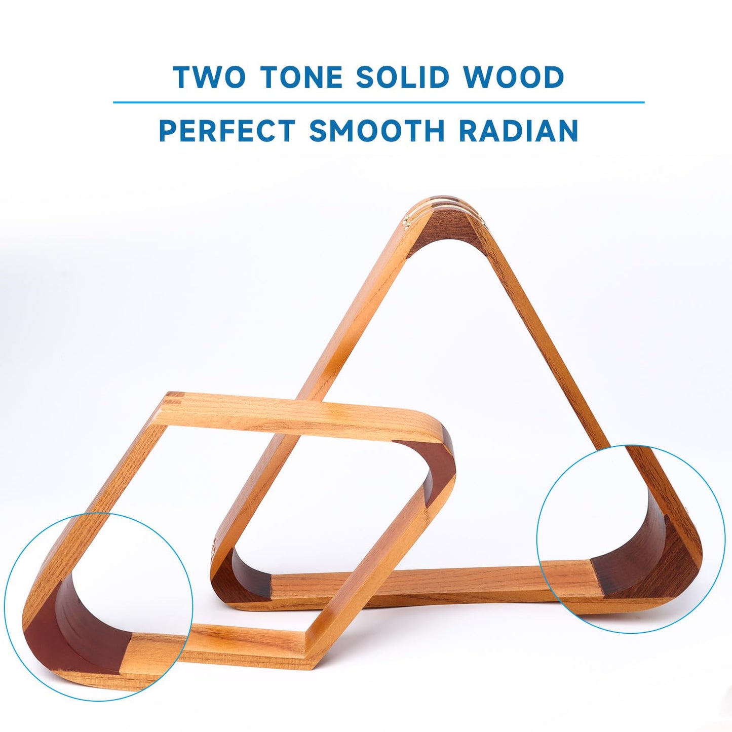 GSE Games & Sports Expert Solid Wood Billiard 8-Ball Triangle / 9-Ball Diamond Pool Ball Racks for 2-1/4" Pool Balls, Pool Table Accessories
