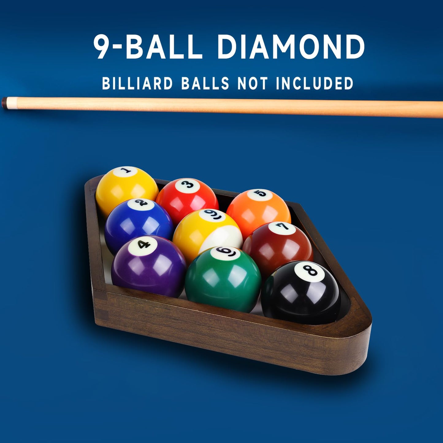 GSE Games & Sports Expert Solid Wood Billiard 8-Ball Triangle / 9-Ball Diamond Pool Ball Racks for 2-1/4" Pool Balls, Pool Table Accessories
