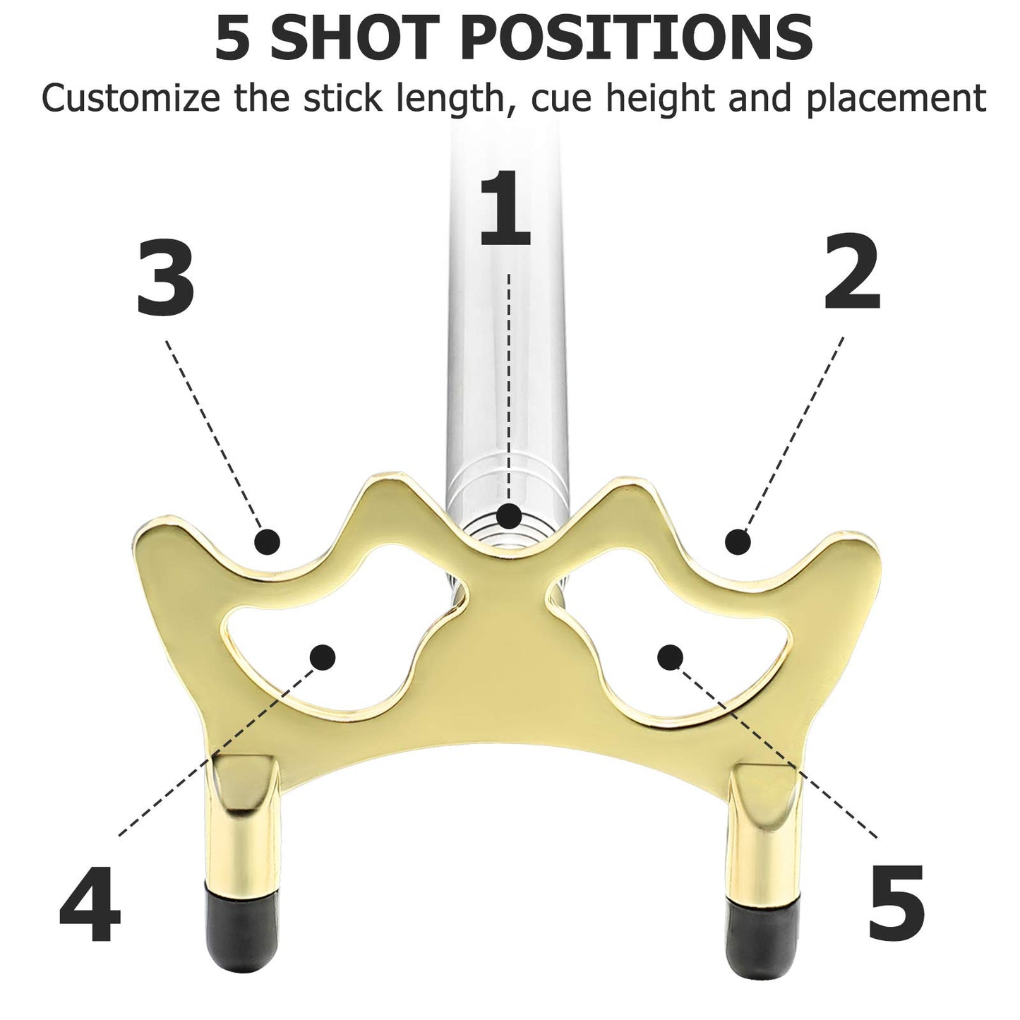Skylety Pool Cue Snooker Stick Pool Table Accessories Retractable Billiards Cue Rest with Removable Brass Bridge Head