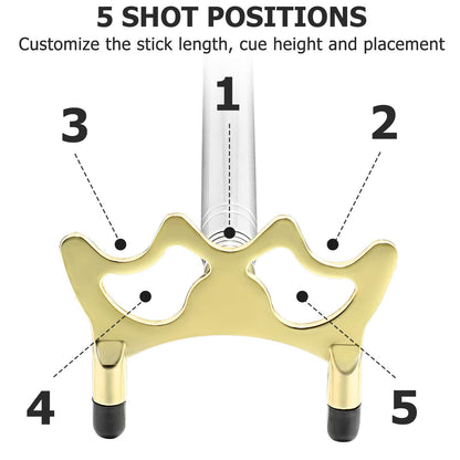 Skylety Pool Cue Snooker Stick Pool Table Accessories Retractable Billiards Cue Rest with Removable Brass Bridge Head