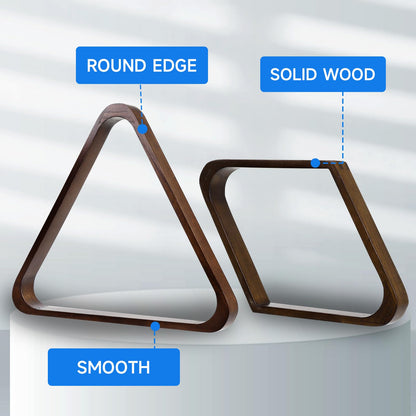 GSE Games & Sports Expert Solid Wood Billiard 8-Ball Triangle / 9-Ball Diamond Pool Ball Racks for 2-1/4" Pool Balls, Pool Table Accessories