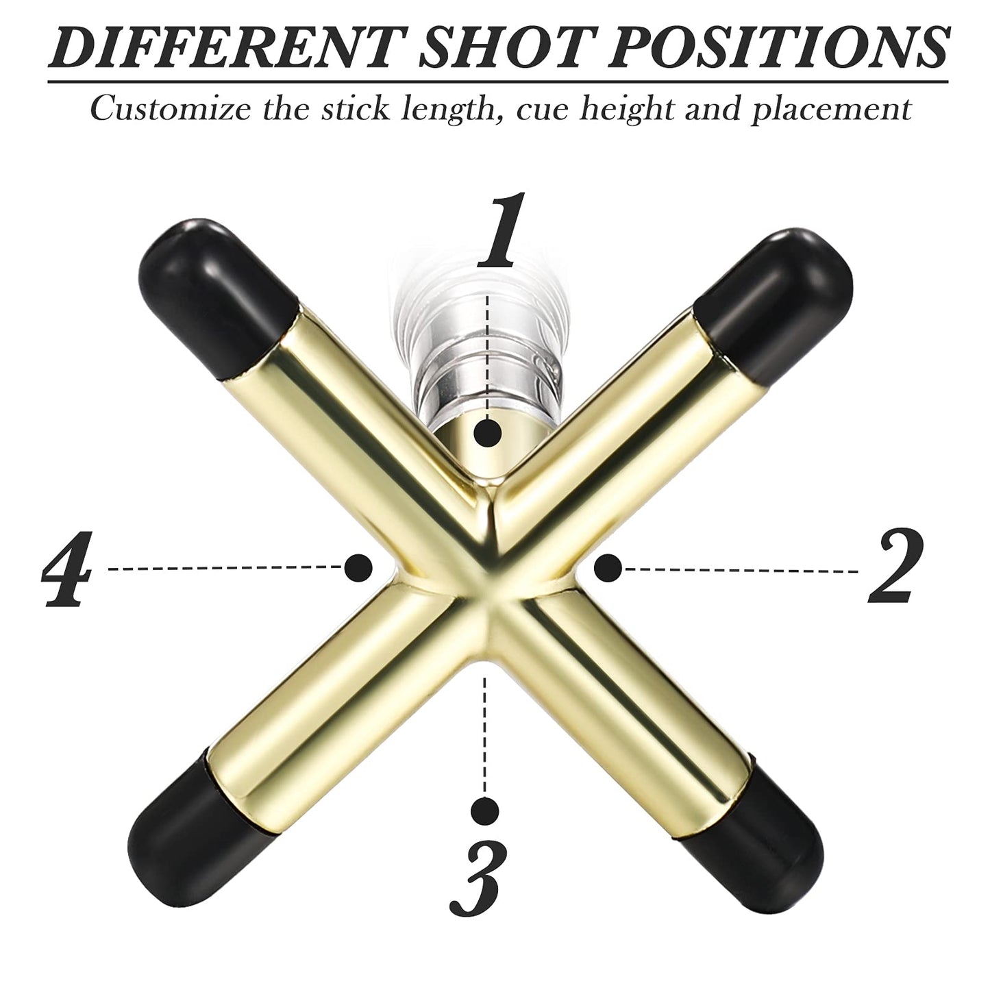 Skylety Pool Cue Snooker Stick Pool Table Accessories Retractable Billiards Cue Rest with Removable Brass Bridge Head