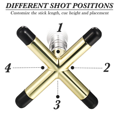 Skylety Pool Cue Snooker Stick Pool Table Accessories Retractable Billiards Cue Rest with Removable Brass Bridge Head