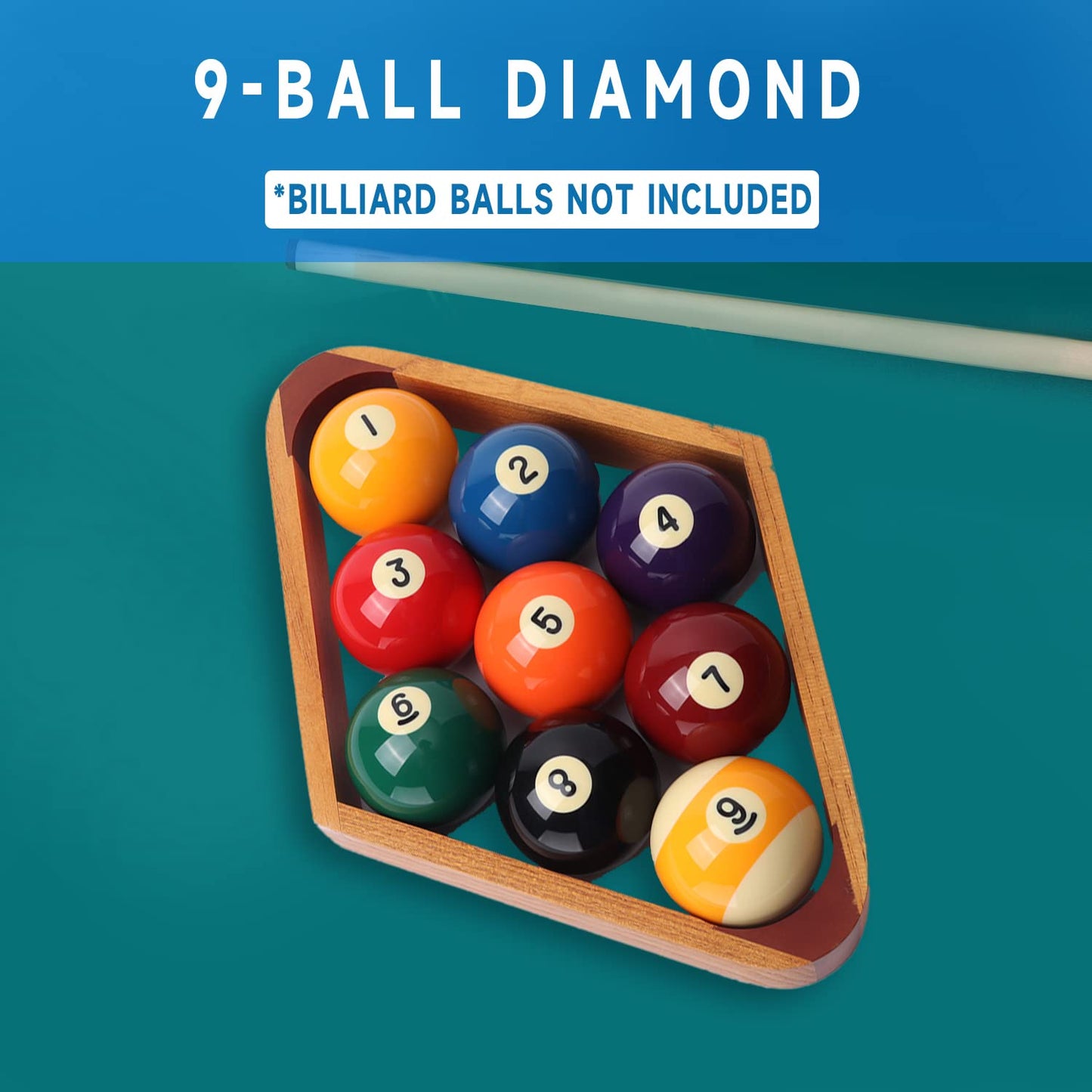 GSE Games & Sports Expert Solid Wood Billiard 8-Ball Triangle / 9-Ball Diamond Pool Ball Racks for 2-1/4" Pool Balls, Pool Table Accessories