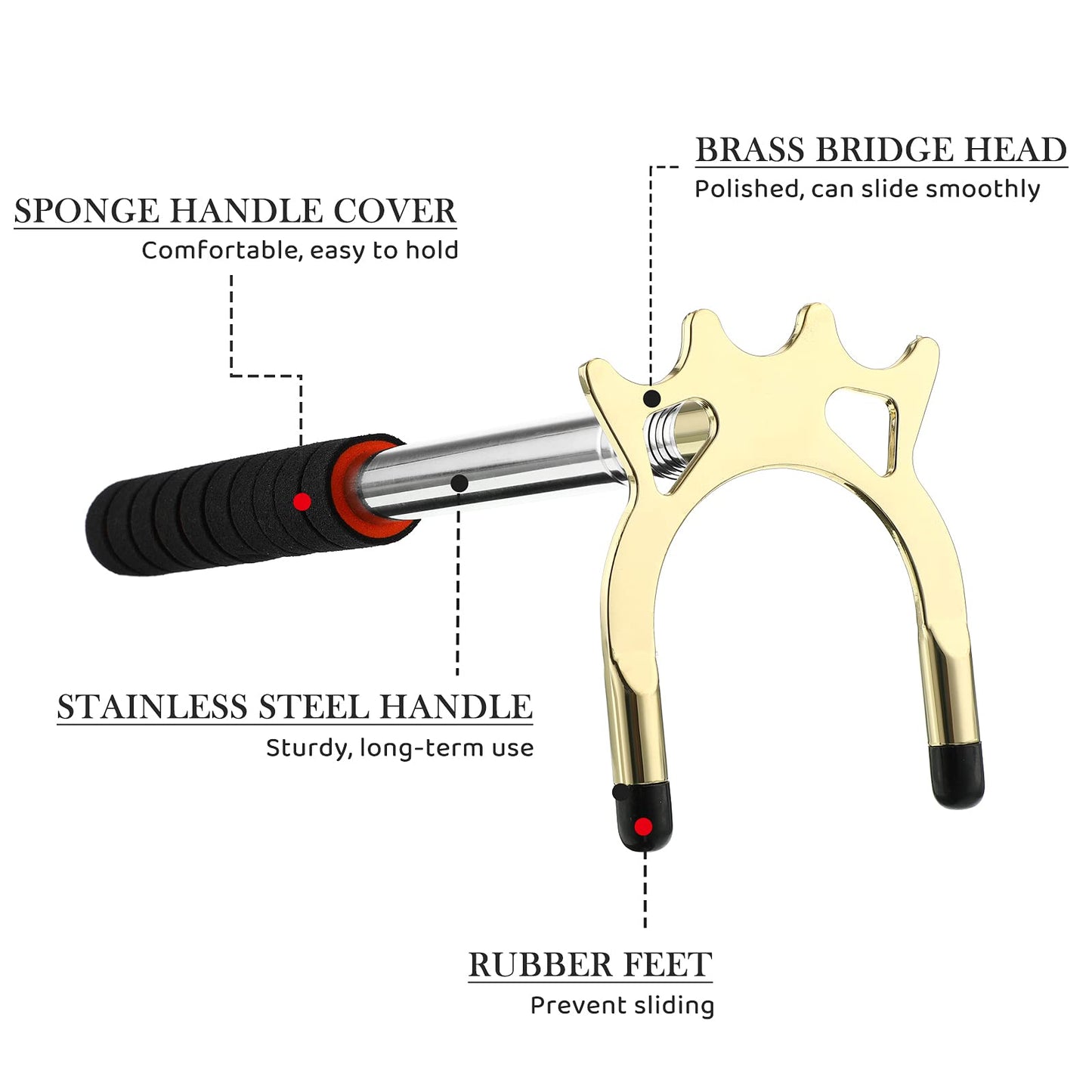 Skylety Pool Cue Snooker Stick Pool Table Accessories Retractable Billiards Cue Rest with Removable Brass Bridge Head