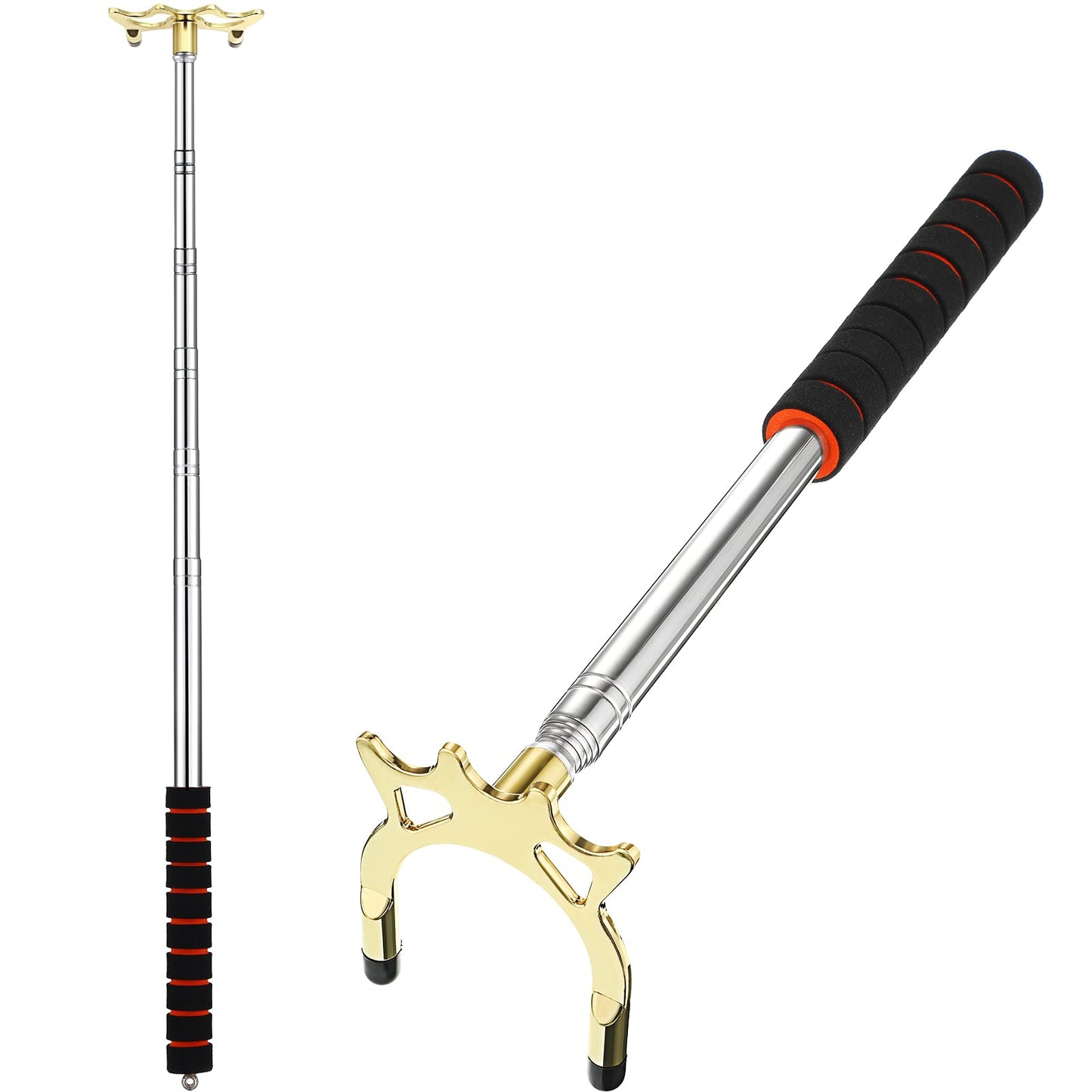 Skylety Pool Cue Snooker Stick Pool Table Accessories Retractable Billiards Cue Rest with Removable Brass Bridge Head