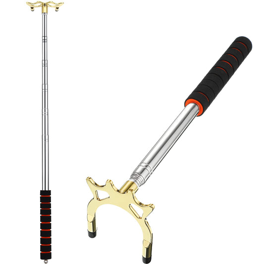 Skylety Pool Cue Snooker Stick Pool Table Accessories Retractable Billiards Cue Rest with Removable Brass Bridge Head