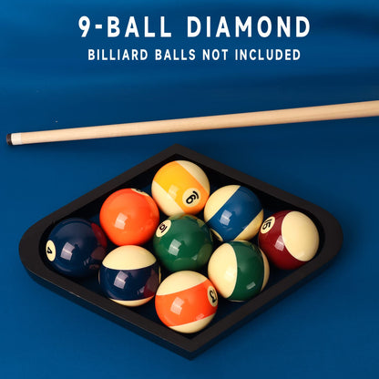 GSE Games & Sports Expert Solid Wood Billiard 8-Ball Triangle / 9-Ball Diamond Pool Ball Racks for 2-1/4" Pool Balls, Pool Table Accessories