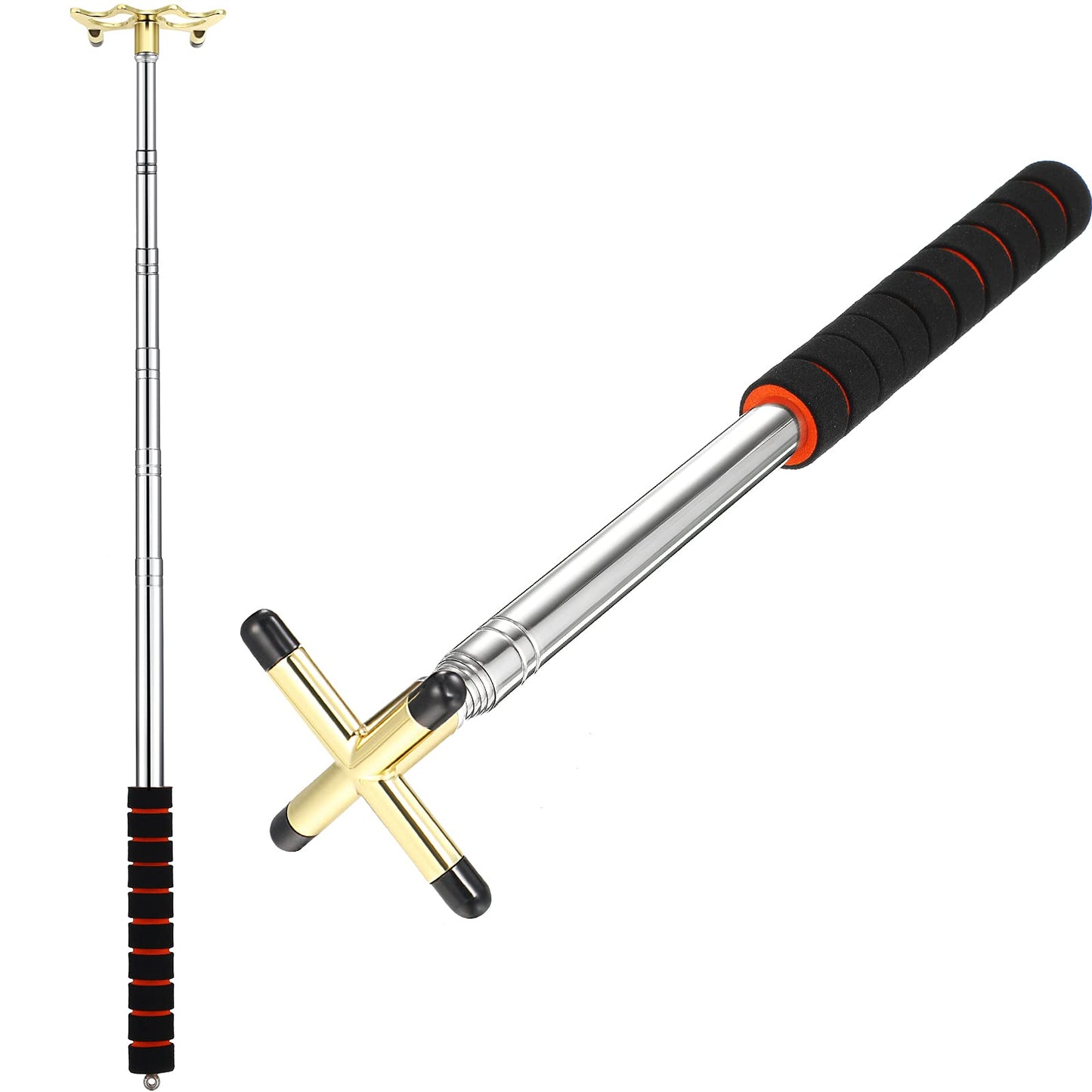 Skylety Pool Cue Snooker Stick Pool Table Accessories Retractable Billiards Cue Rest with Removable Brass Bridge Head