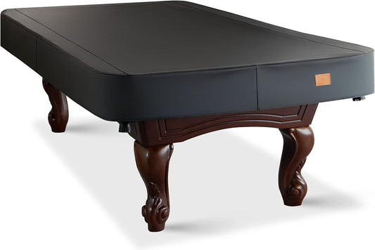 Heavy Duty Leatherette Billiard Pool Table Cover, Waterproof & Tearproof Cover for Pool Table 7/8/9FT (Black Charcoal/Matte, 8FT-(100"LX 56"WX 8“H))