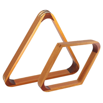 GSE Games & Sports Expert Solid Wood Billiard 8-Ball Triangle / 9-Ball Diamond Pool Ball Racks for 2-1/4" Pool Balls, Pool Table Accessories