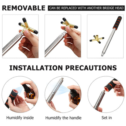 Skylety Pool Cue Snooker Stick Pool Table Accessories Retractable Billiards Cue Rest with Removable Brass Bridge Head