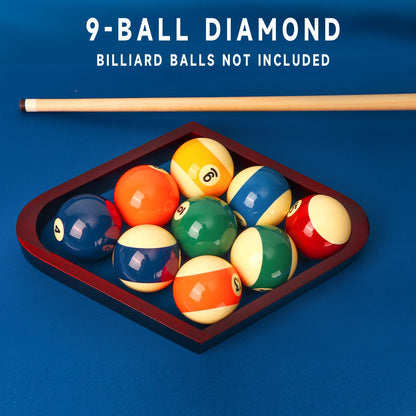 GSE Games & Sports Expert Solid Wood Billiard 8-Ball Triangle / 9-Ball Diamond Pool Ball Racks for 2-1/4" Pool Balls, Pool Table Accessories