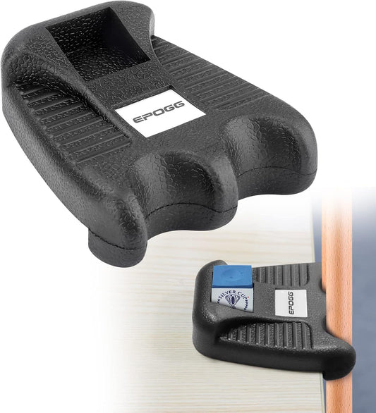 Cue Rest - Portable Weighted Billiard Cue Rack with Chalk Holder (2 Holes)