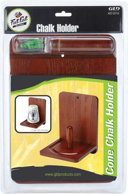 Fat Cat Billiard/Pool Accessory: Wall Mounted Wood Cone Chalk Holder, Mahogany Finish