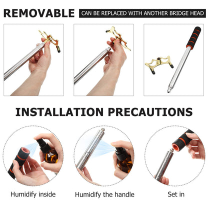 Skylety Pool Cue Snooker Stick Pool Table Accessories Retractable Billiards Cue Rest with Removable Brass Bridge Head