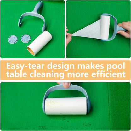 Pool Table & Rail Brush 5 Set, Billiard Felt Cleaner Accessories with 2 Wooden Brushes, Cue Cleaning Cloth, Ferrule Polish Cloth & Sticky Lint Roller