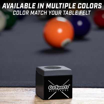 GoSports Premium Pool Cue Chalk Cube 12 Pack - Black, Blue, Red, or Green - Billiards Pool Stick Chalk