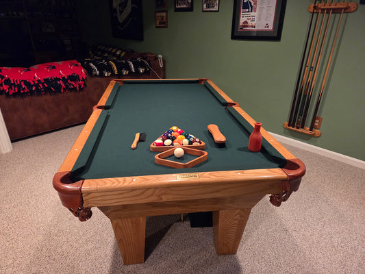 Pool Table with green felt