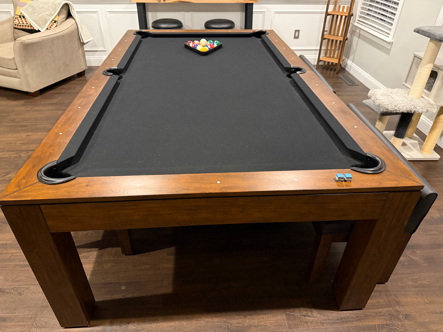 Brown table w/ Black felt