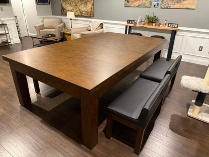 Pool table w/ table top & 2 chair/benches