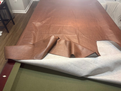 Brown leather table cover