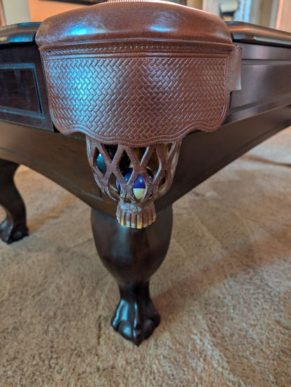 Brown leather drop pockets