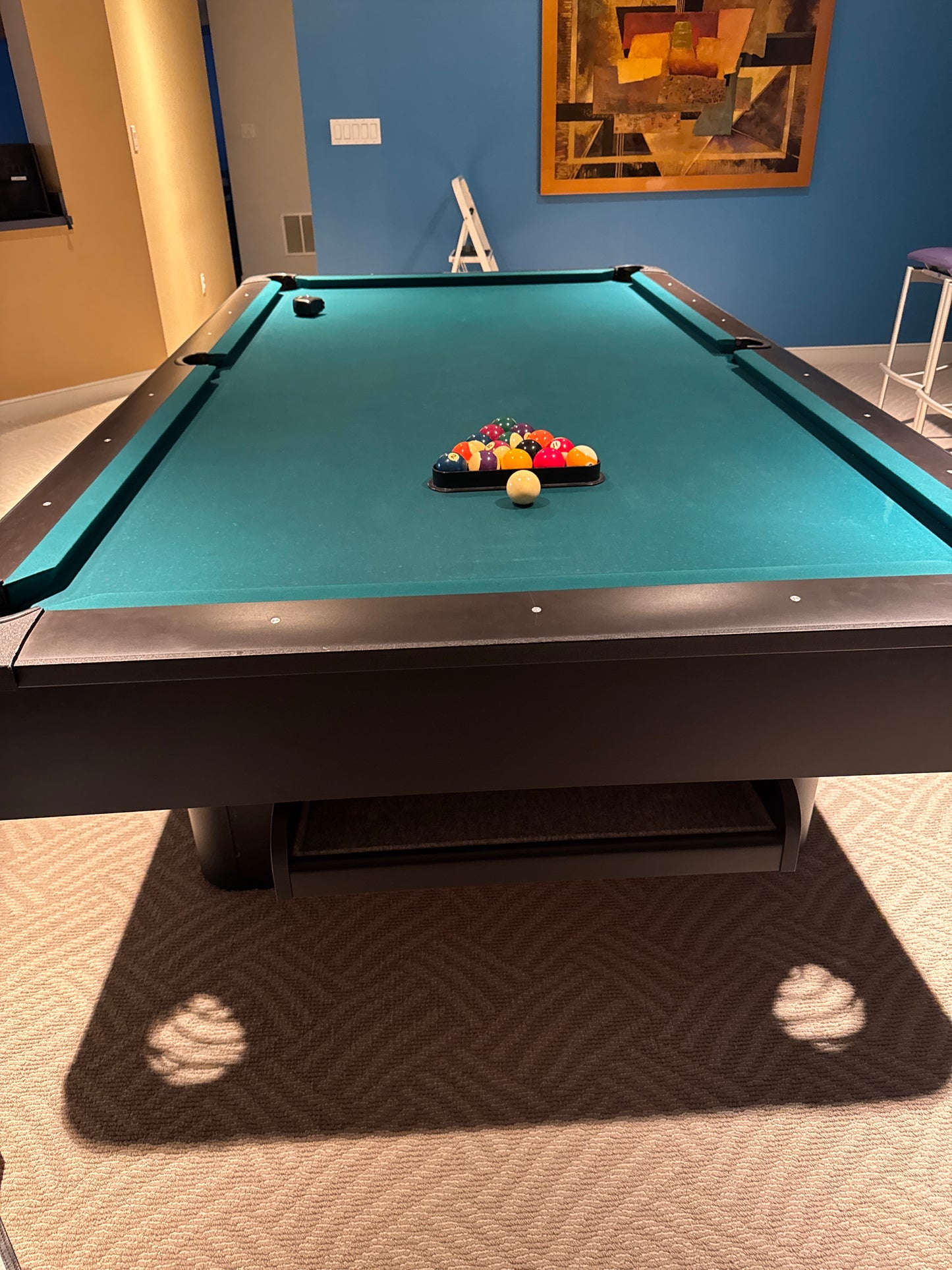 Blk table Green felt