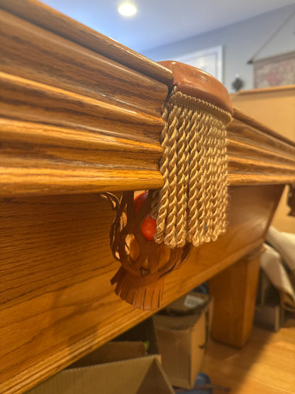 Leather cross braid pocket w/ tassels