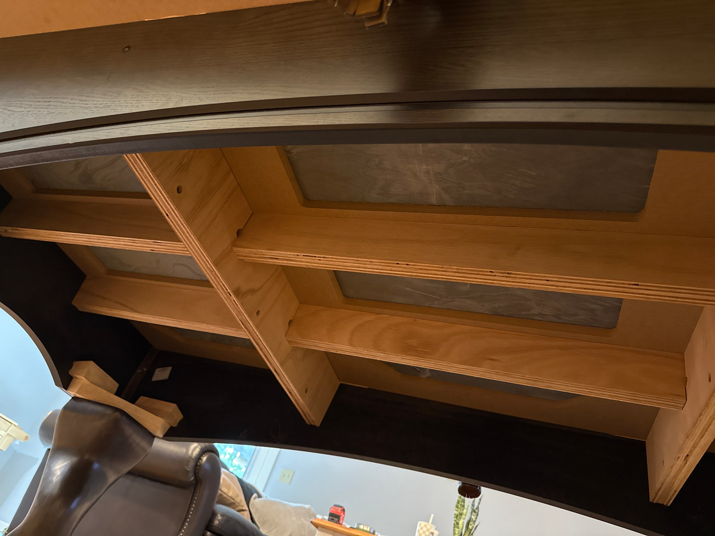 Underneath pool table view
