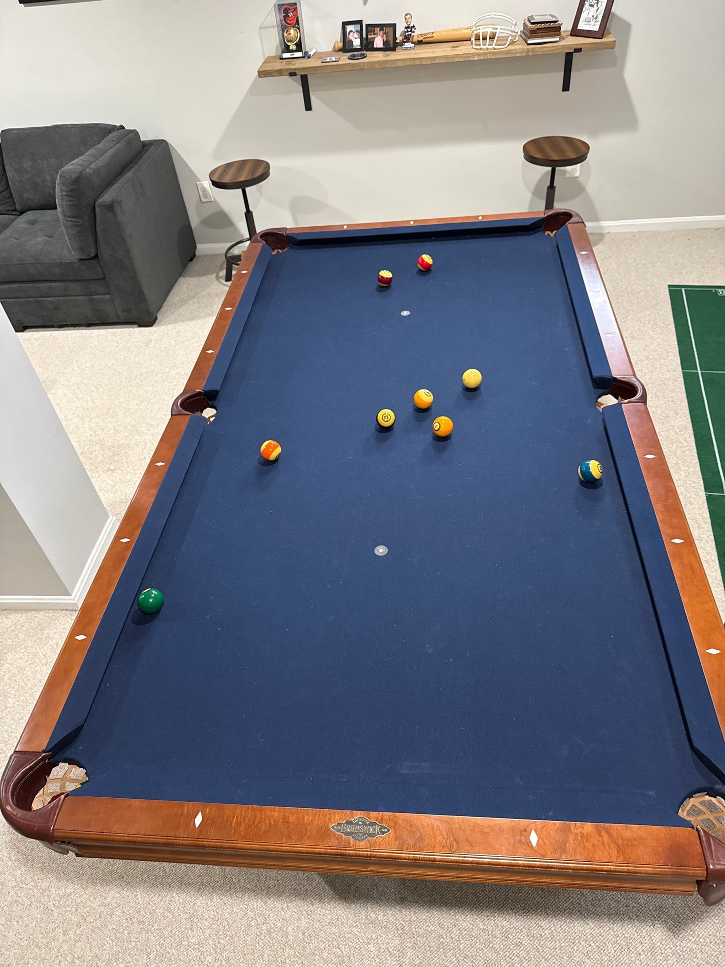 Overhead view of table