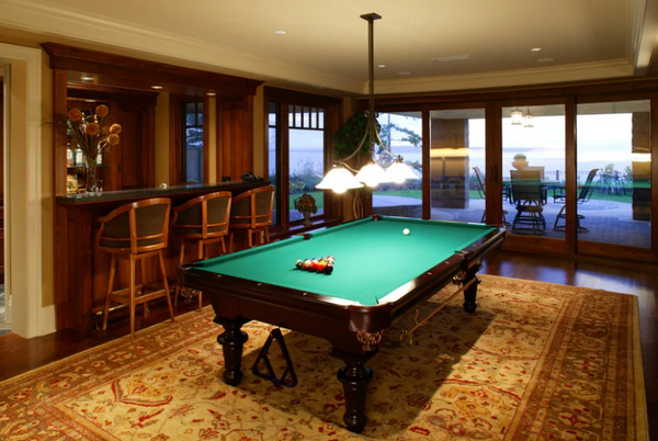 Pool Table in a Billiard Room