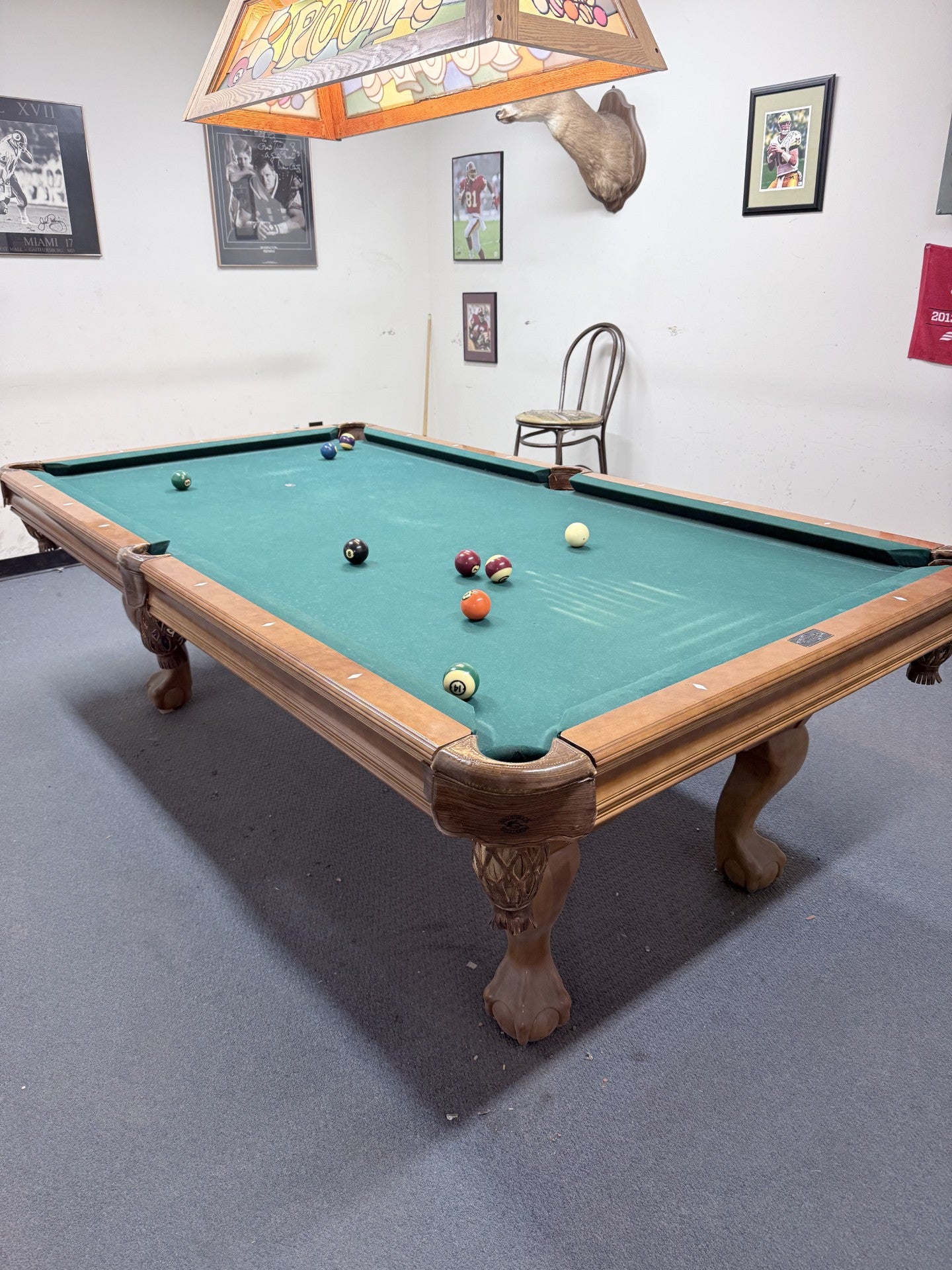 Brown leather drop pockets 